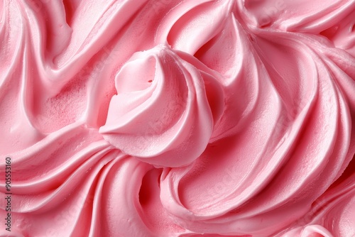 Sweet Strawberry Pink Ice Cream Texture in Realistic Illustration Style