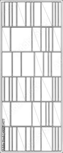 Sketch vector illustration silhouette drawing design detail interior wardrobe partition baground pattern modern abstract geometry
