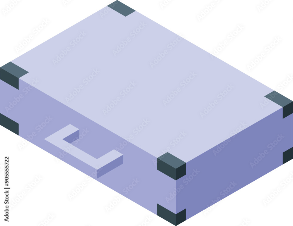 Isometric suitcase representing a business trip concept Isometric suitcase representing a business trip concept