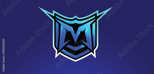 MV logo design, vector, logo design, gaming esports logo, template