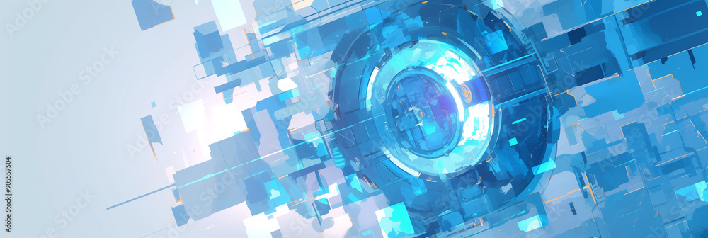 Cyberpunk Technical background abstraction UI UX modern trendy design. Place for text. Copy space Anime Template poster invitation banner email header. 3D Digital art Horizontal. Generative Ai content Cyberpunk Technical background abstraction UI UX modern trendy design. Place for text. Copy space Anime Template poster invitation banner email header. 3D Digital art Horizontal. Generative Ai content
