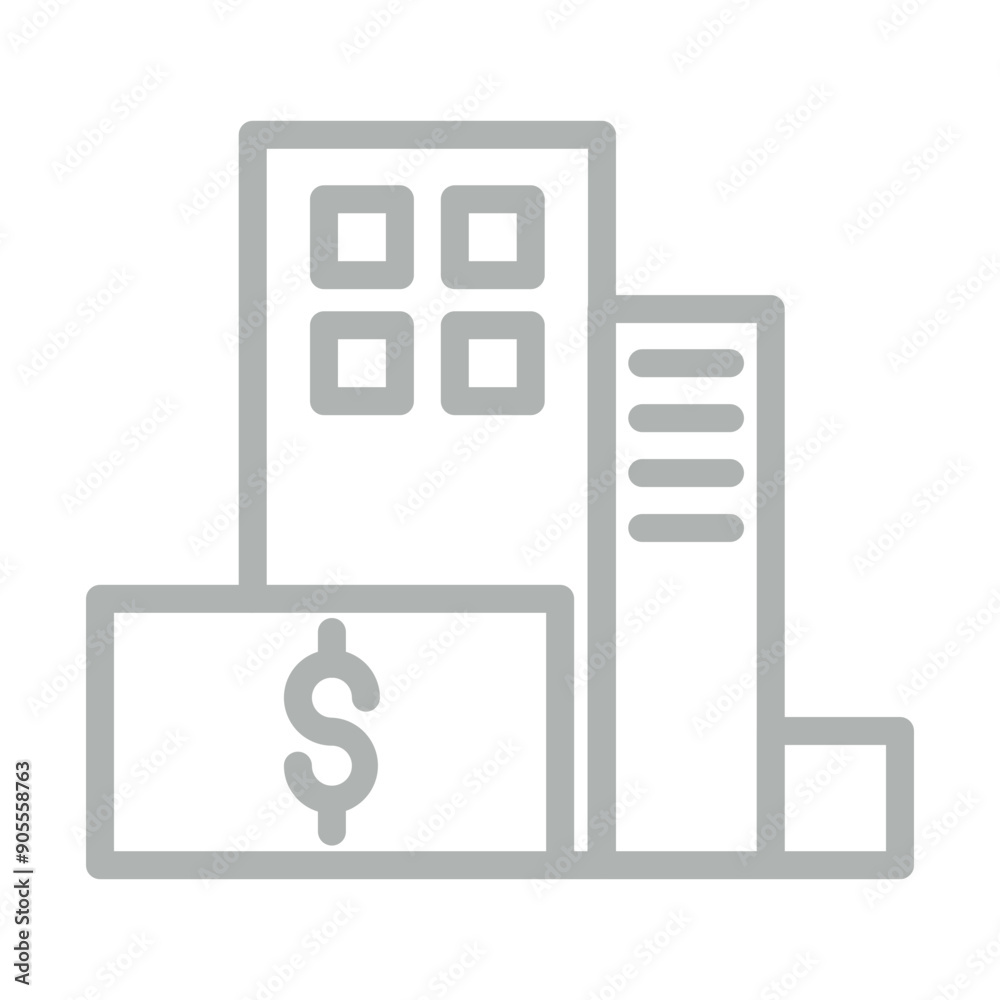 Corporate Finance Vector Line Grey Icon Design Corporate Finance Vector Line Grey Icon Design