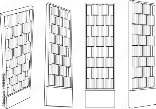 Vector sketch illustration of a room partition backdrop design for the interior of a family room at home