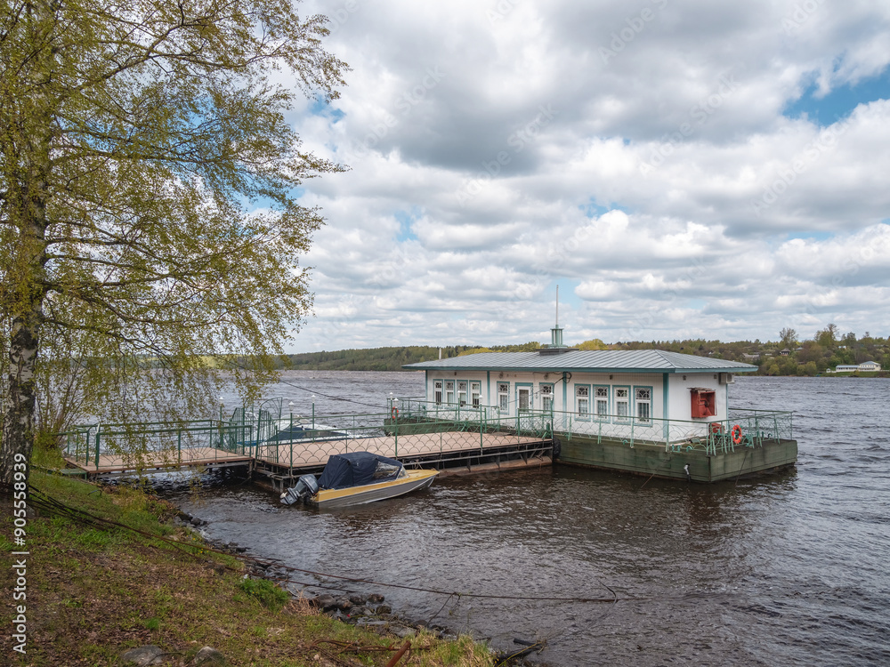 Fototapeta premium Small marina on the Volga River.