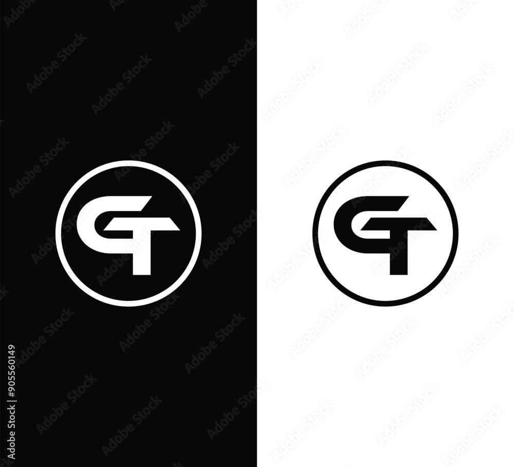 Obraz premium GT monogram logo design vector