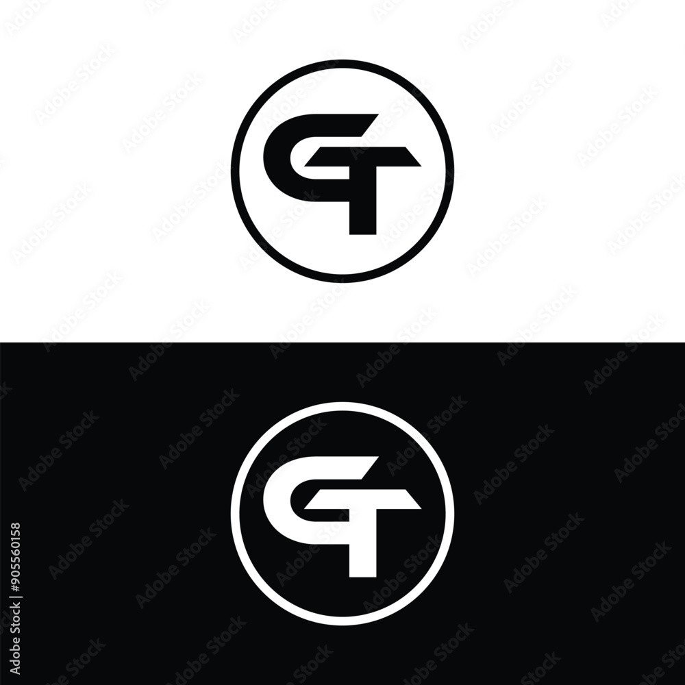 GT monogram logo design vector