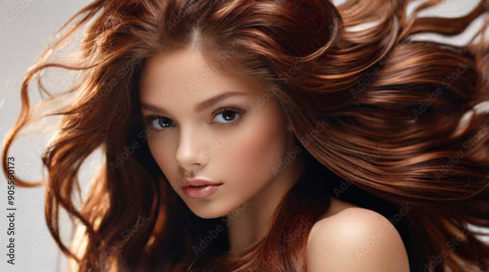 Beautiful model with long smooth healthy brown hair Beautiful model with long smooth healthy brown hair