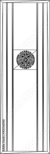 Vector sketch illustration design drawing of door baground room partition wardrobe classic vintage ethnic traditional modern abstract