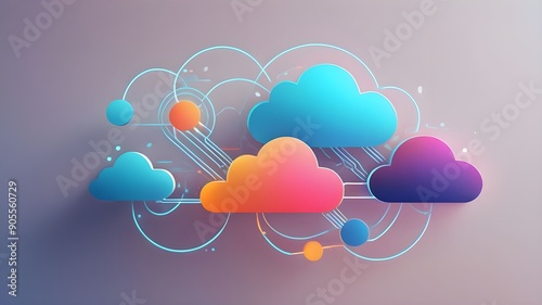 Cloud Computing Creative Icon. Cloud Computing ad, 2d Rendering icon, High Quality Resolution, Simple, aws