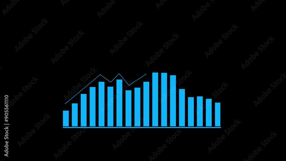 Business graph showing good profit growth. Business growth concept. Graph with racing up arrow and bar state. On black background Business graph showing good profit growth. Business growth concept. Graph with racing up arrow and bar state. On black background