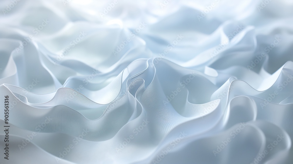 Abstract light blue background with silky smooth waves. Generative AI Abstract light blue background with silky smooth waves. Generative AI