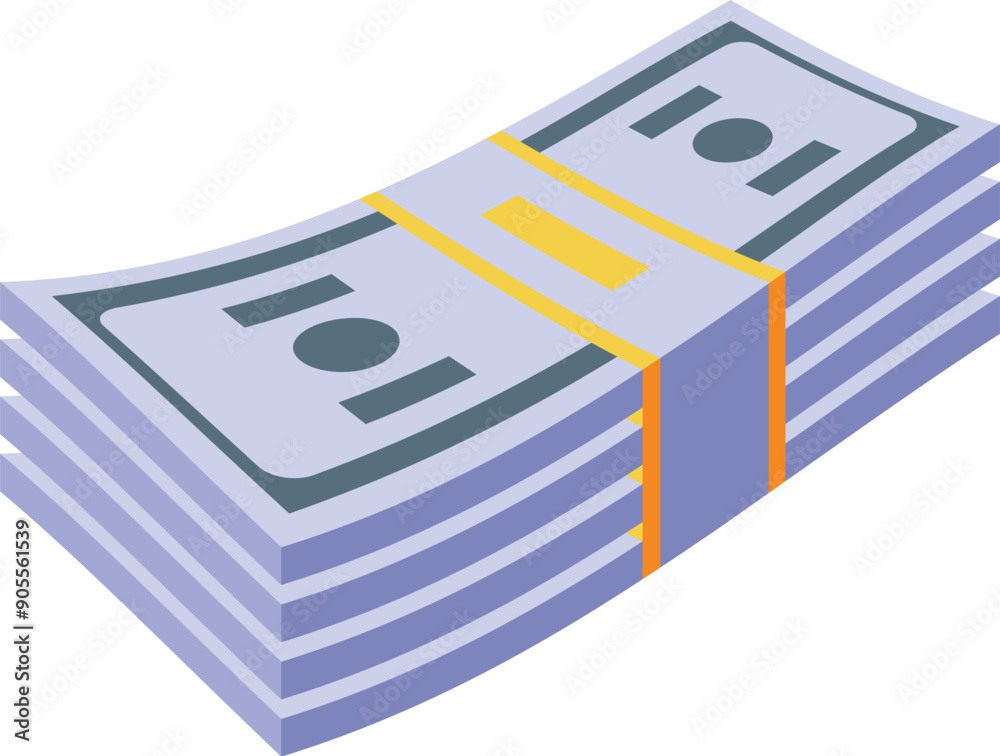 Thick stack of banknotes is laying on a surface, representing a successful investment strategy Thick stack of banknotes is laying on a surface, representing a successful investment strategy