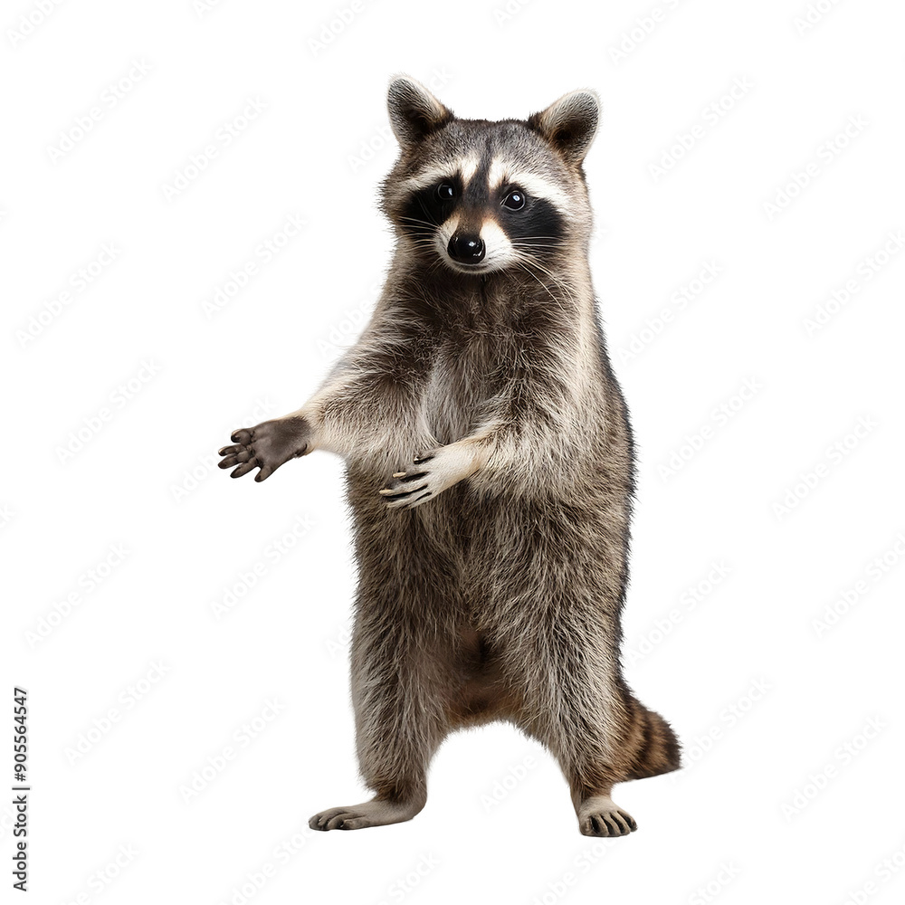 raccoon standing and holding something isolated on transparent background raccoon standing and holding something isolated on transparent background