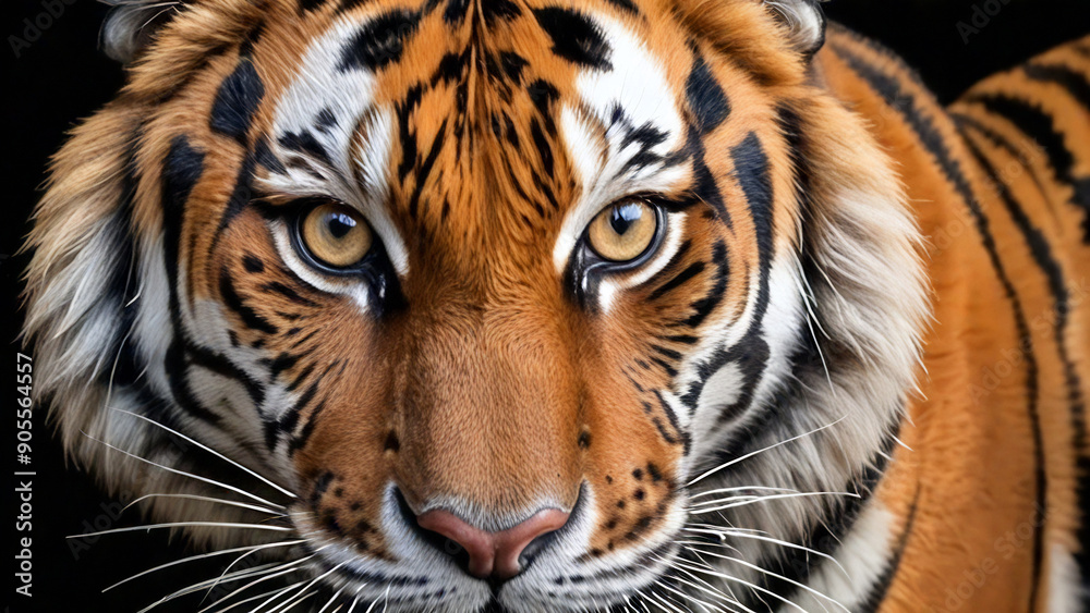 Obraz premium Close-up shot of a tiger snout. 
