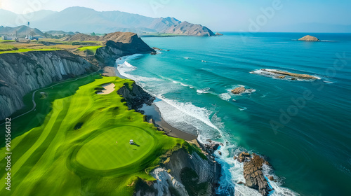 Luxurious beachfront golf course with sea views