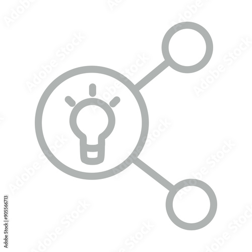 Knowledge Sharing Vector Line Grey Icon Design