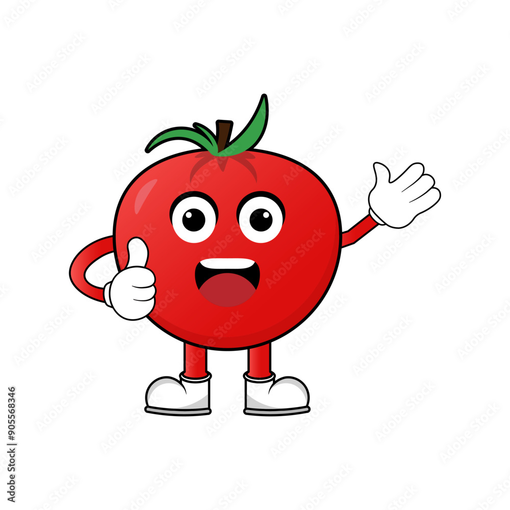 tomato mascot illustration vector. Illustration mascot isolated on white backgrounds tomato mascot illustration vector. Illustration mascot isolated on white backgrounds