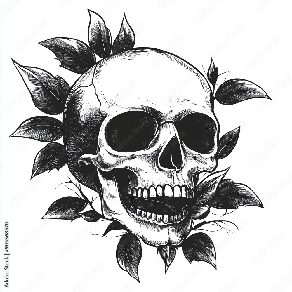 Fototapeta premium Illustrated skull