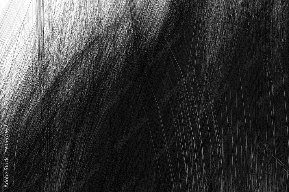 Naklejka premium Women black hair strand flowing gracefully