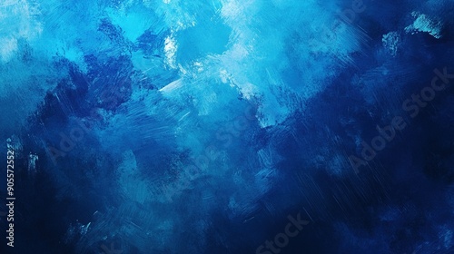 artistic abstract blue wave and smoke