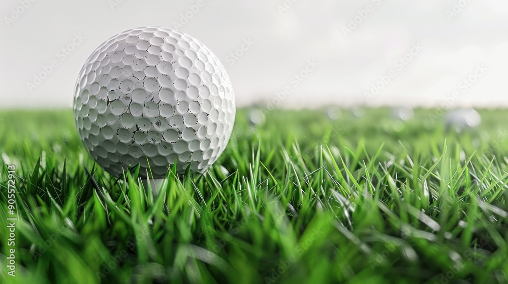 Golf Ball on a Green Grass Field Golf Ball on a Green Grass Field