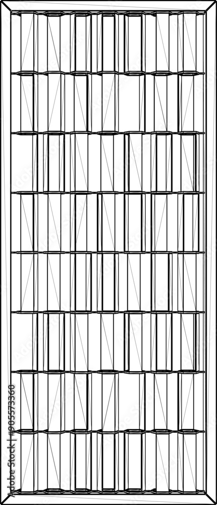 Vector sketch illustration of silhouette image of detailed design of interior wardrobe partition Vector sketch illustration of silhouette image of detailed design of interior wardrobe partition