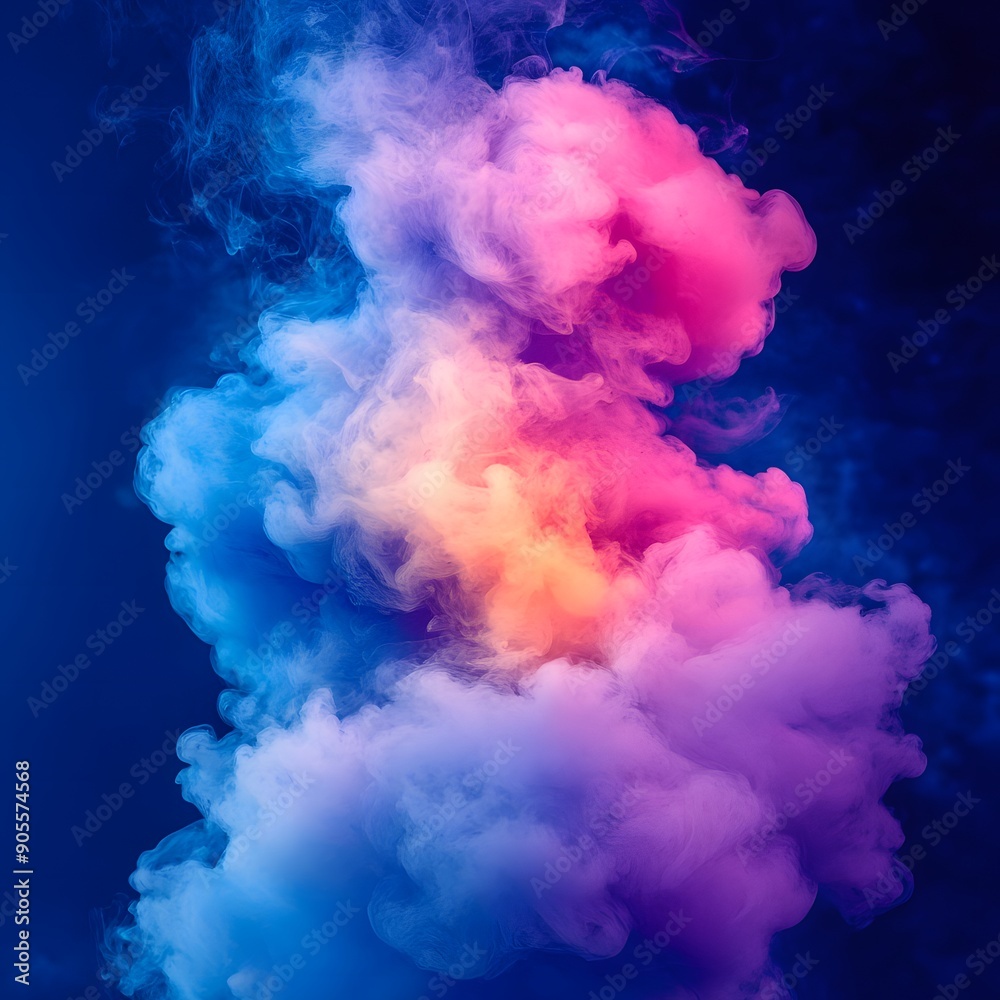 Abstract smoke cloud in rich purples and silvers, with a sense of depth and movement, isolated on a transparent PNG.