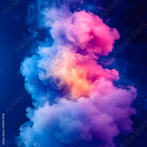 Abstract smoke cloud in rich purples and silvers, with a sense of depth and movement, isolated on a transparent PNG.