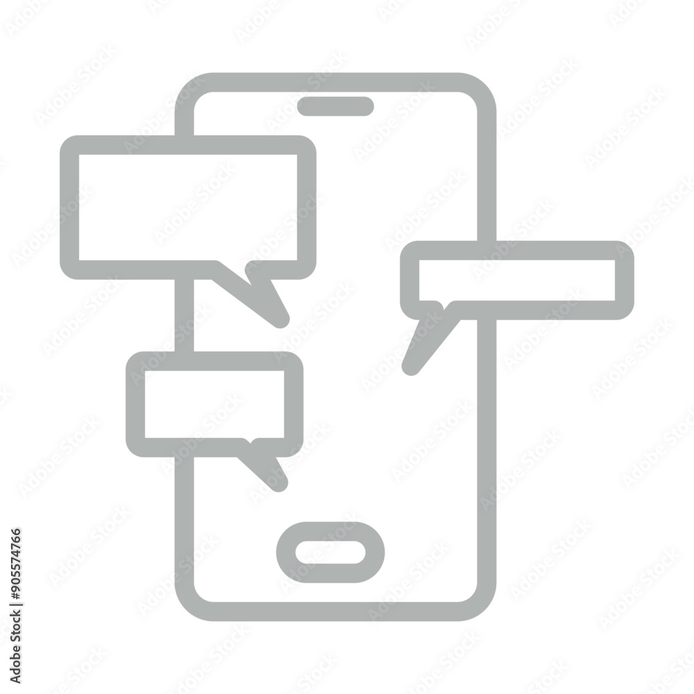 Online Discussion Vector Line Grey Icon Design Online Discussion Vector Line Grey Icon Design