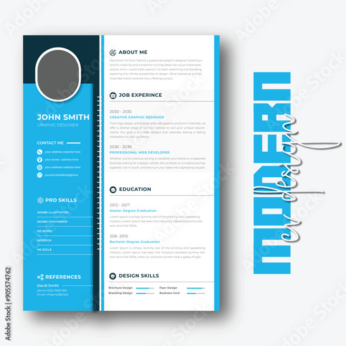 Clean and minimalist resume or cv template