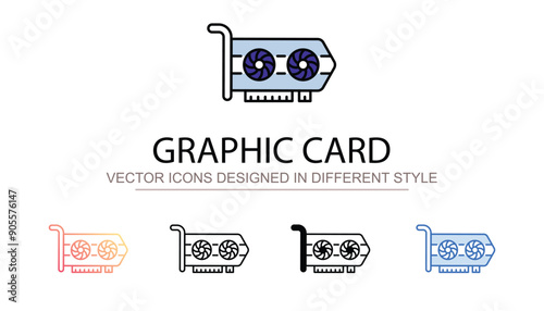 Graphic Card icon design with white background stock illustration