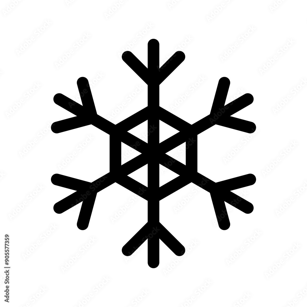 Snowflake icon in thin line style vector illustration graphic design Snowflake icon in thin line style vector illustration graphic design