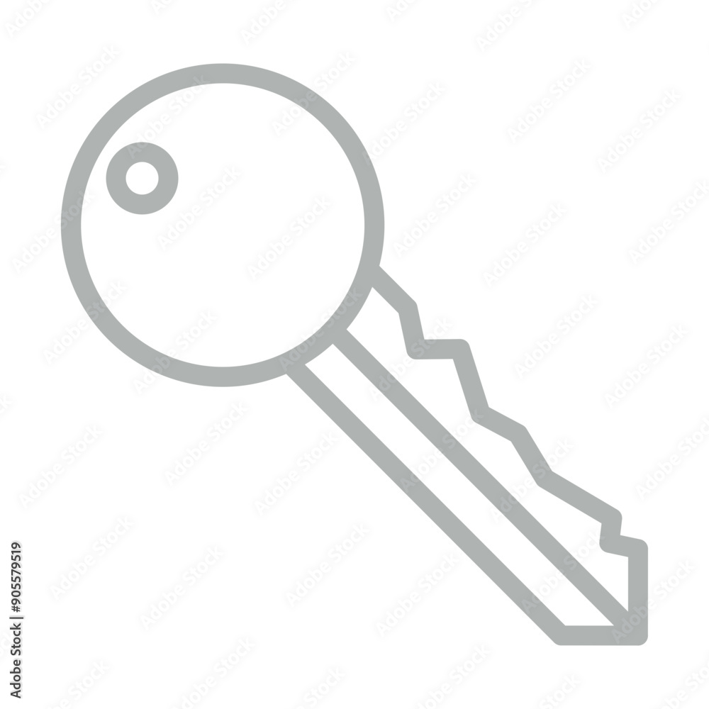Key (for access) Vector Line Grey Icon Design Key (for access) Vector Line Grey Icon Design