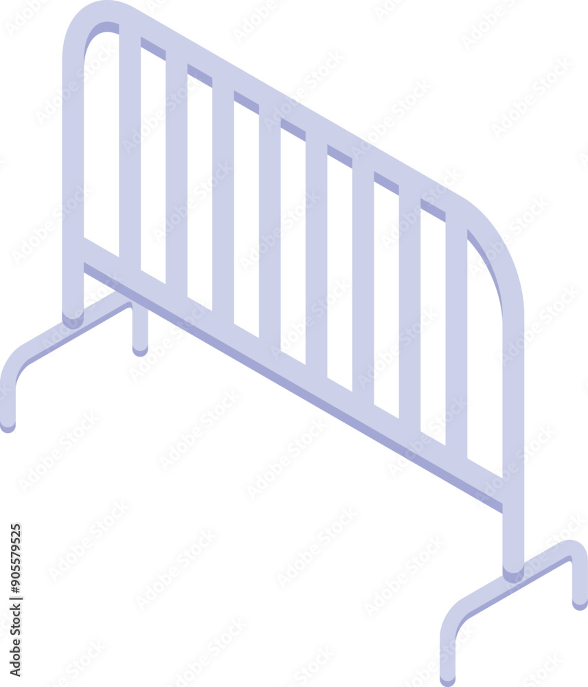 Isometric icon of a metal barrier limiting access to a restricted area Isometric icon of a metal barrier limiting access to a restricted area