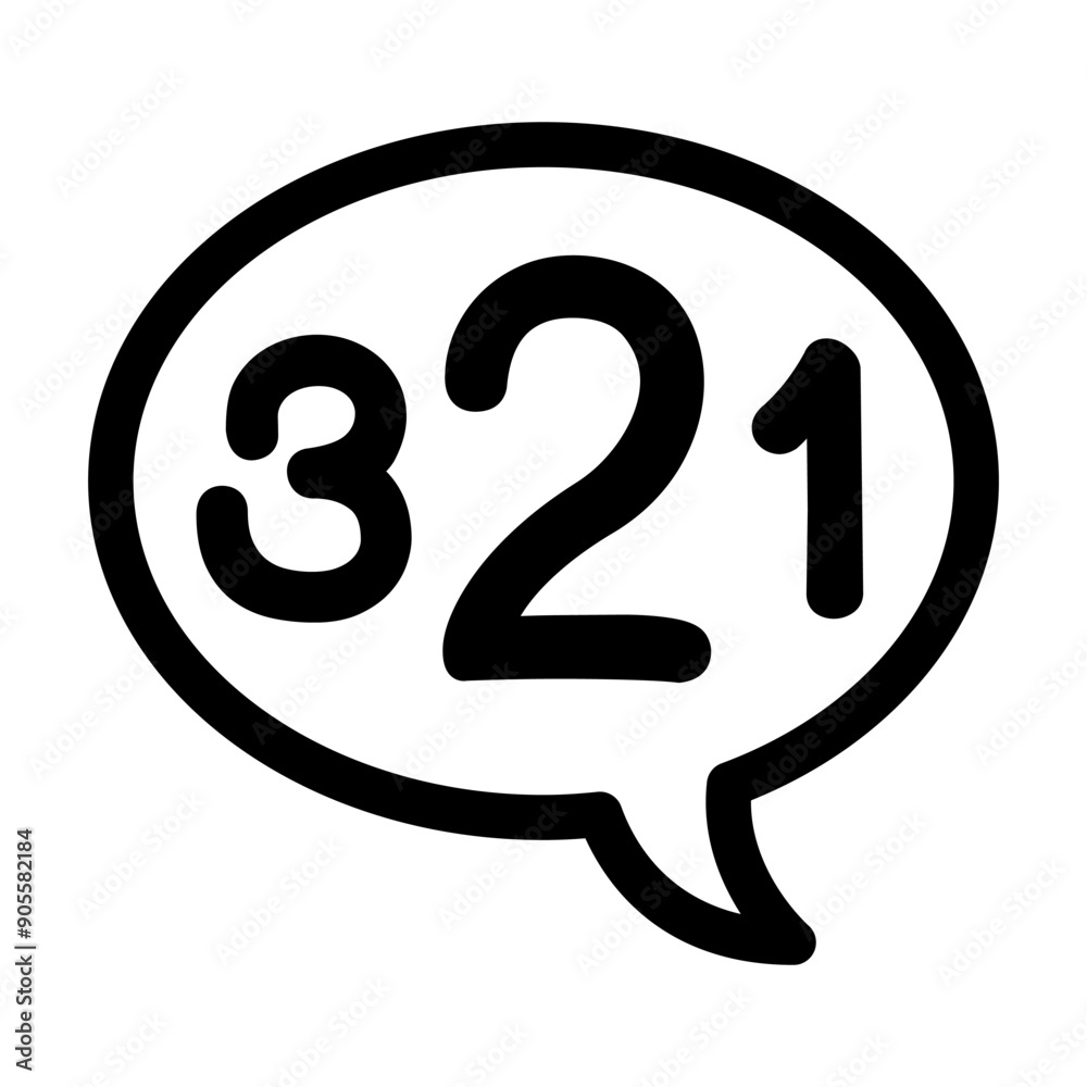 Naklejka premium Countdown icon in thin line style vector illustration graphic design