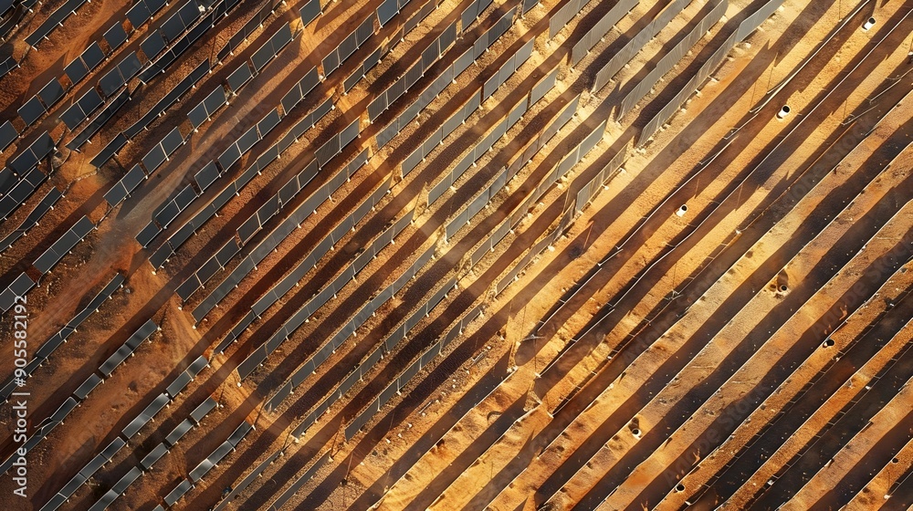 Expansive Solar Farm Aerial Landscape with Renewable Energy Panels in Desert Field Expansive Solar Farm Aerial Landscape with Renewable Energy Panels in Desert Field