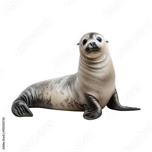 seal lounging isolated on transparent background