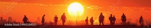 Construction Workers Brave the Intense Heatwave, Demonstrating Resilience and Commitment Amidst the Sweltering Summer Conditions