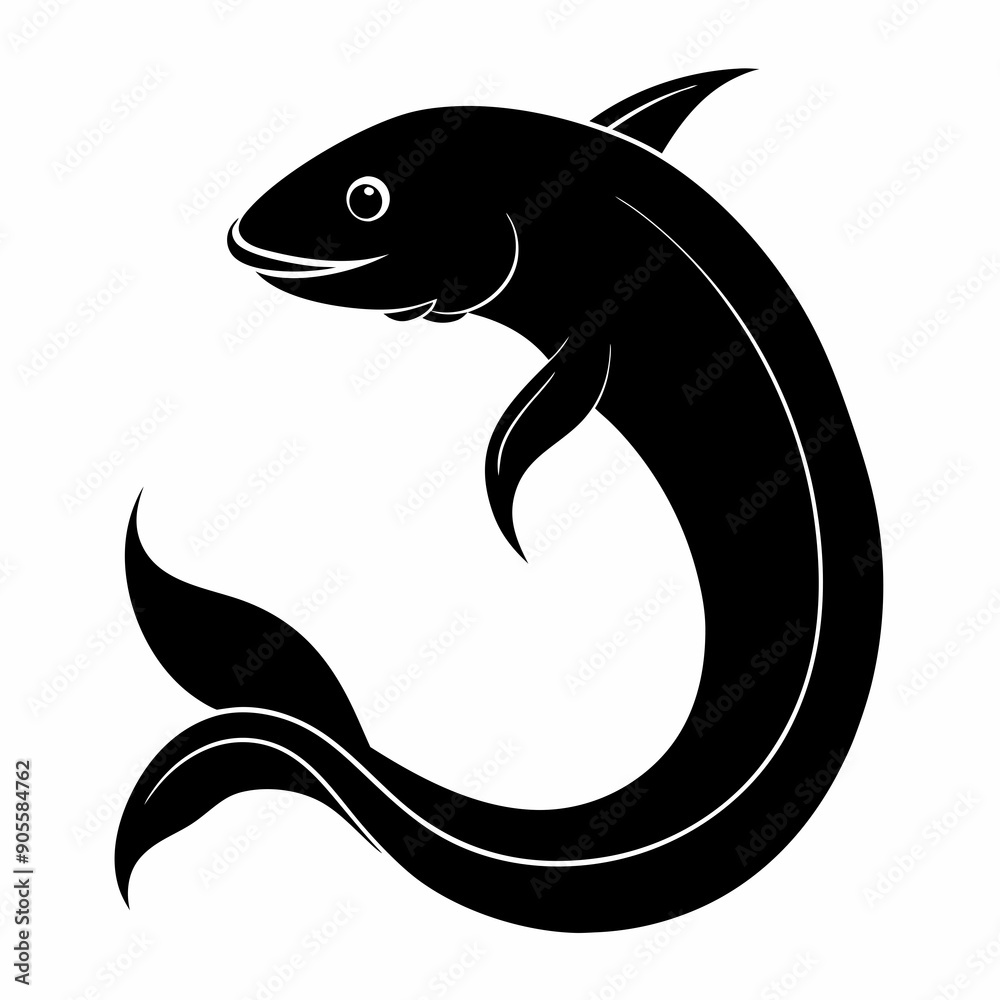 Obraz premium Eel Black silhouette