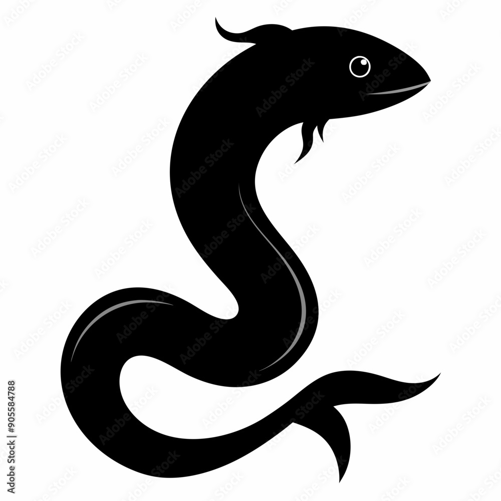 Naklejka premium Eel Black silhouette