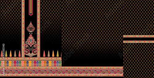 Pakistani kurti for digital print.Digital kurti design with frount back sleev.