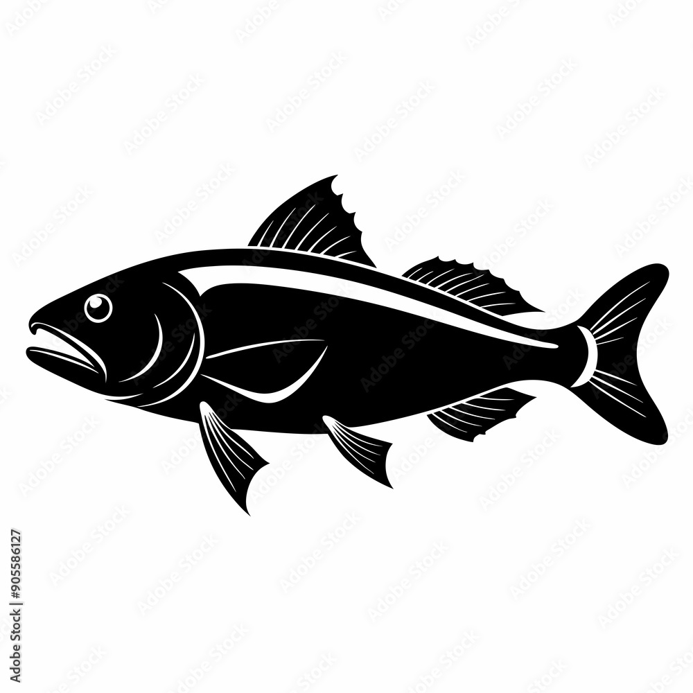 Cod fish Black silhouette Cod fish Black silhouette