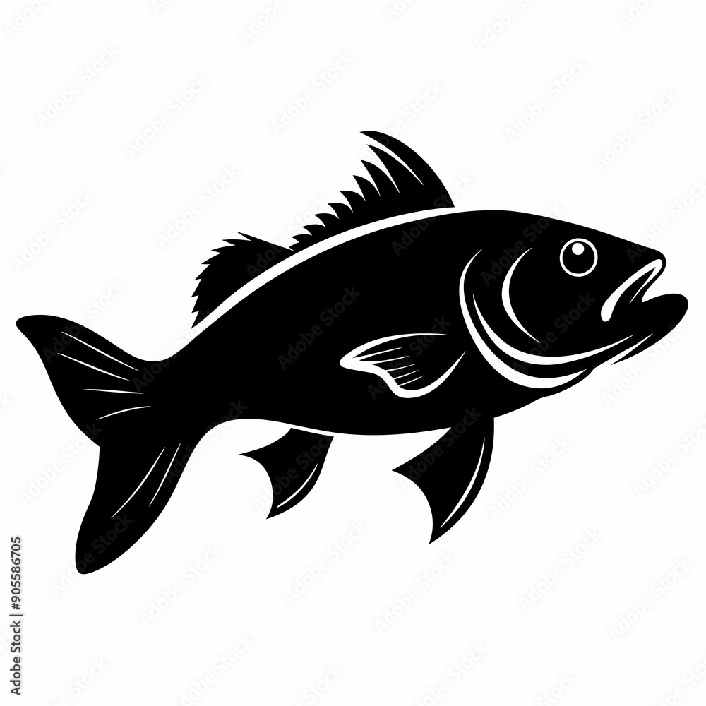 Cod fish Black silhouette Cod fish Black silhouette