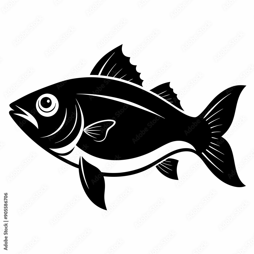 Cod fish Black silhouette Cod fish Black silhouette