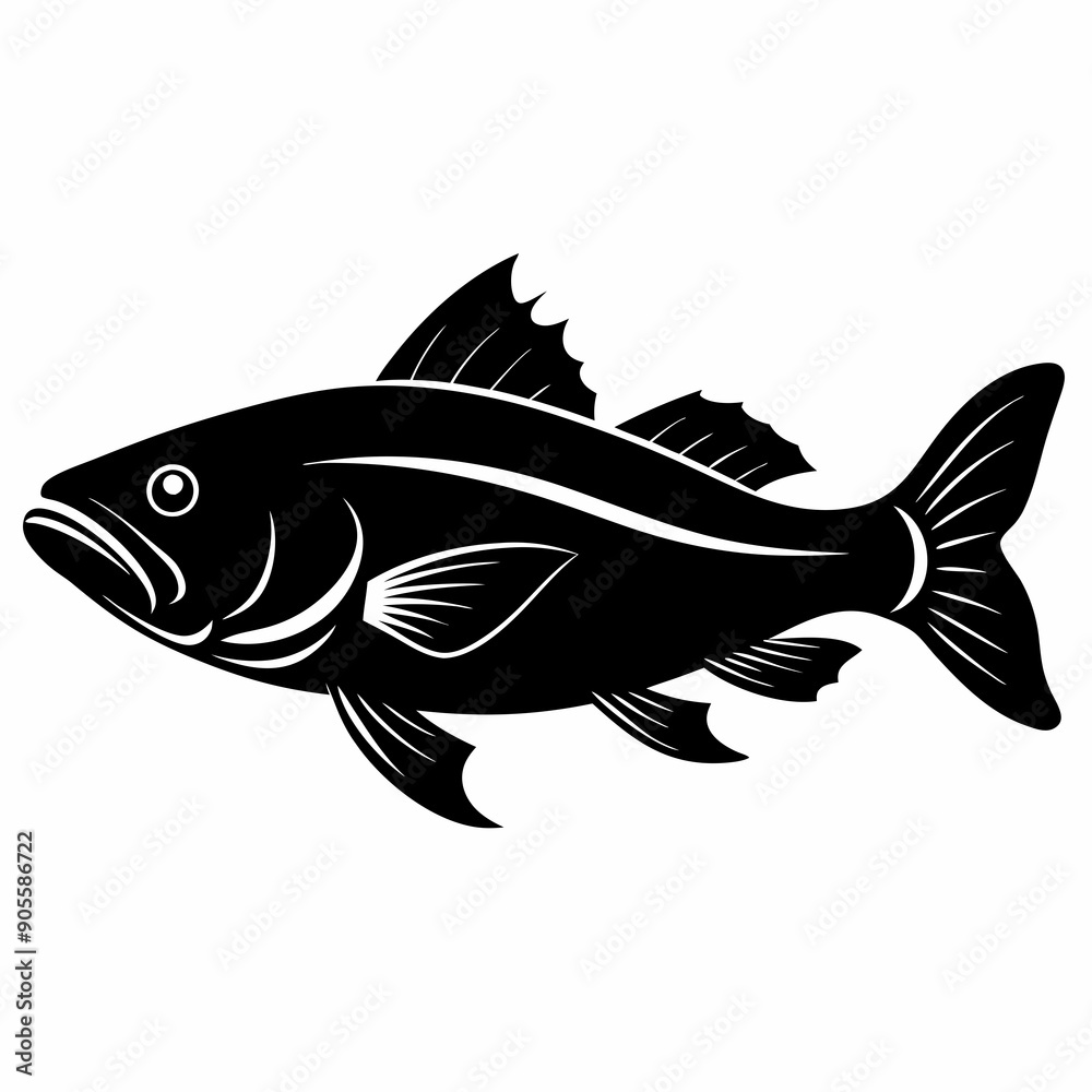 Cod fish Black silhouette Cod fish Black silhouette