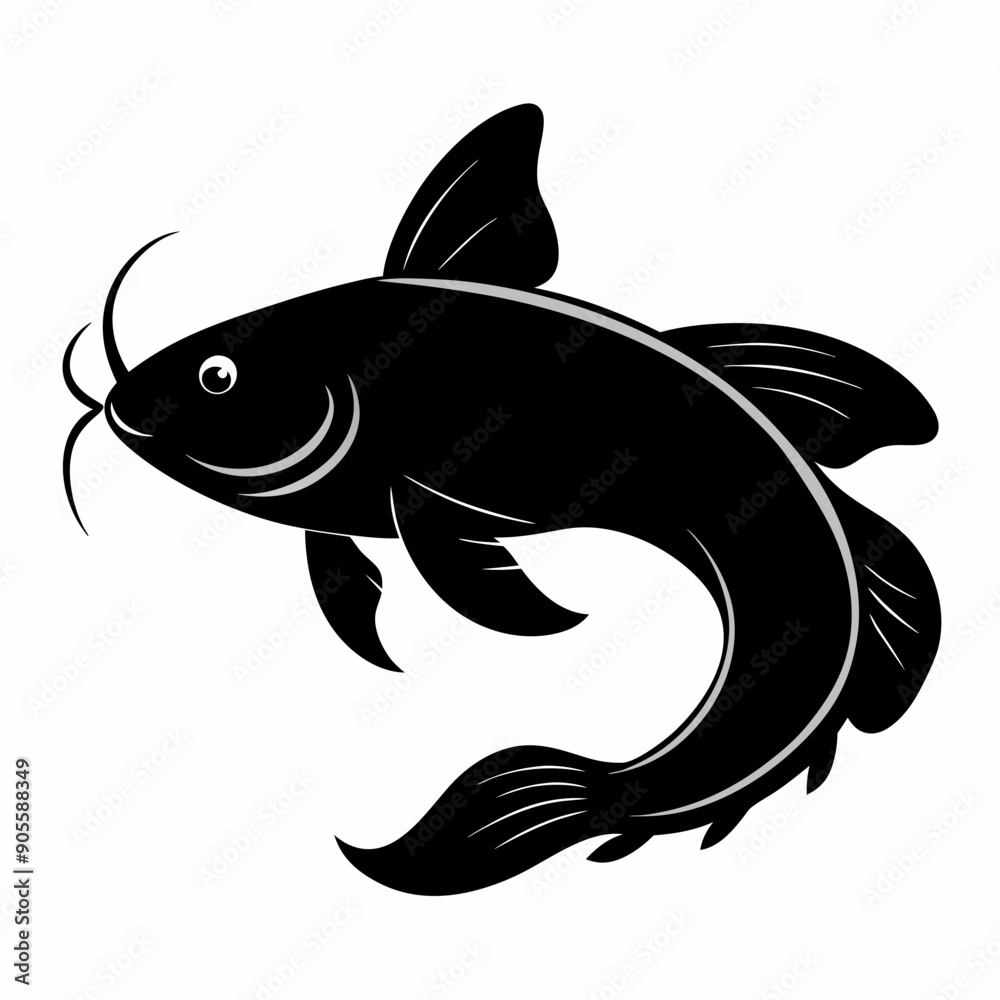 Catfish Black silhouette Catfish Black silhouette