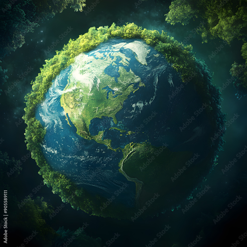 Fototapeta premium Protecting Our Planet Environmental Conservation Efforts highlights the critical initiatives aimed preserving our natural world. It explores strategies for combating climate change, reducing pollution