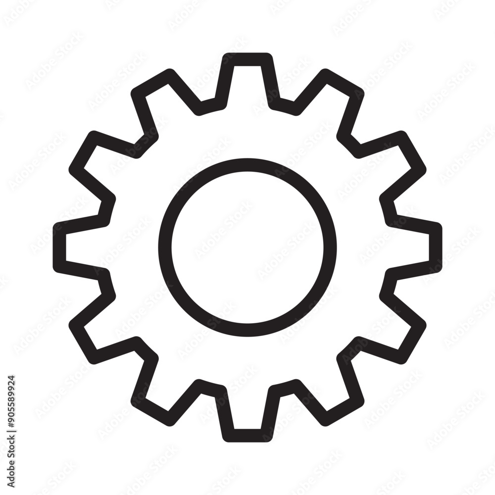 Gear icon in thin line style vector illustration graphic design Gear icon in thin line style vector illustration graphic design