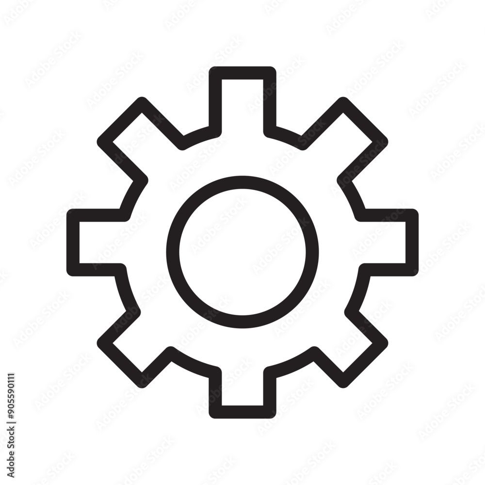 Gear icon in thin line style vector illustration graphic design