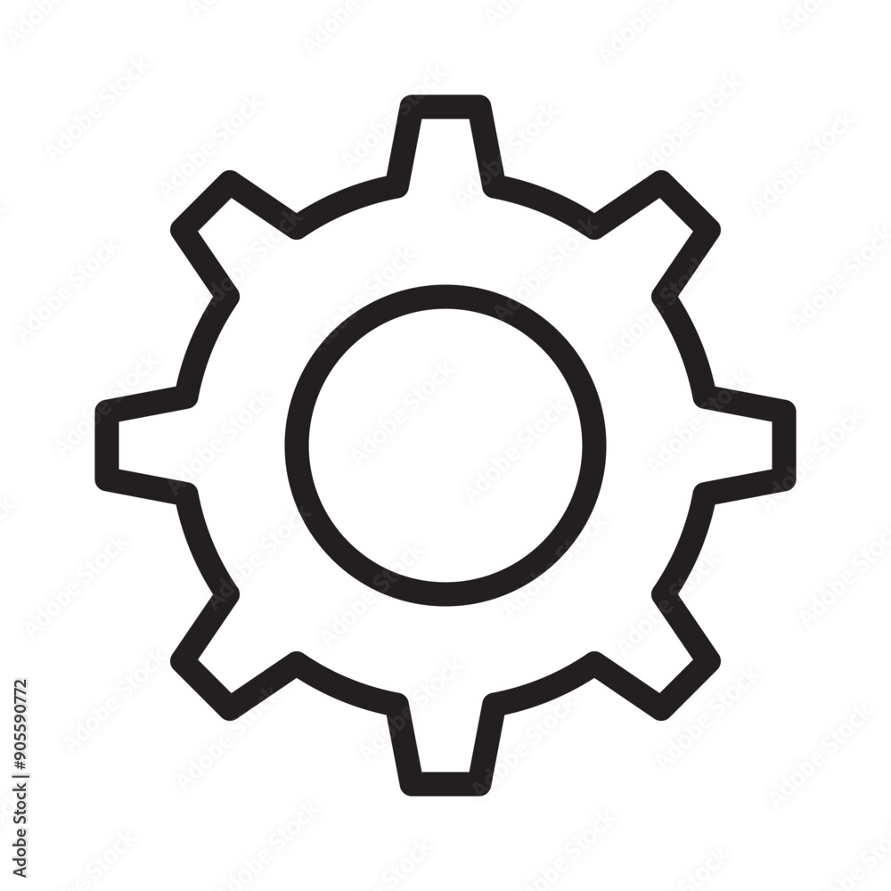 Gear icon in thin line style vector illustration graphic design Gear icon in thin line style vector illustration graphic design